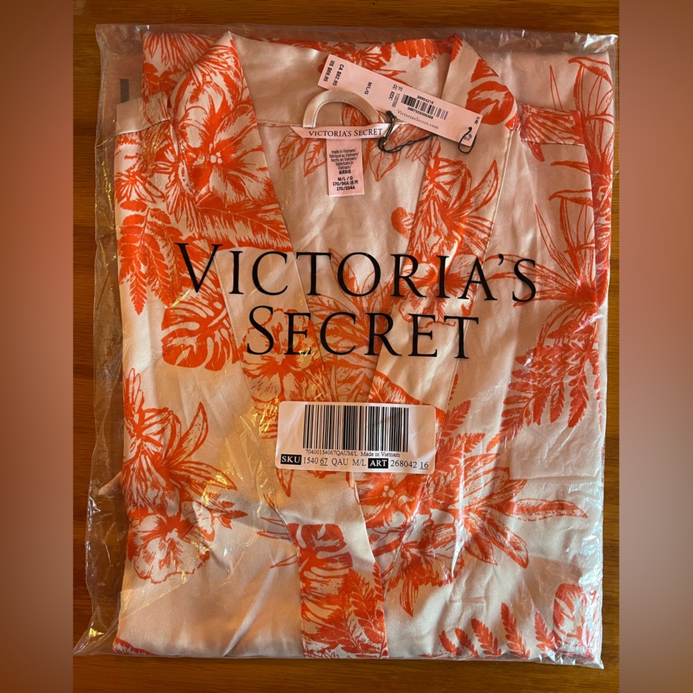 Victoria's Secret Orange Satin Midi Robe
